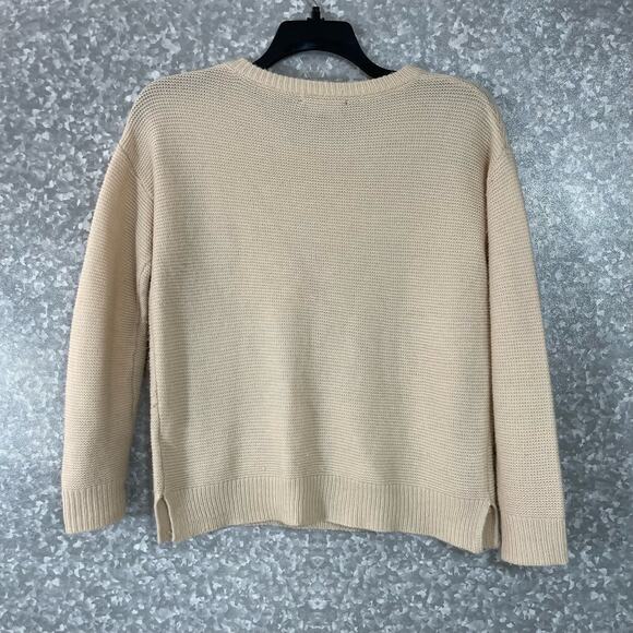 Lulus Women's Light Tan Casual Minimalist Acrylic Sweater - Size XS - Round Neck - Picture 6 of 6